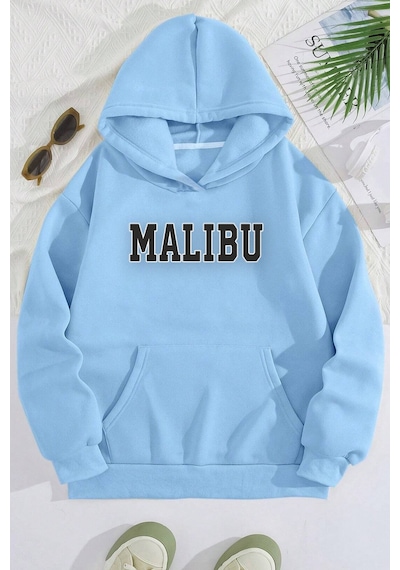 Malıbu Baskılı Oversize Sweatshirt Bebemavi Bebek Mavisi