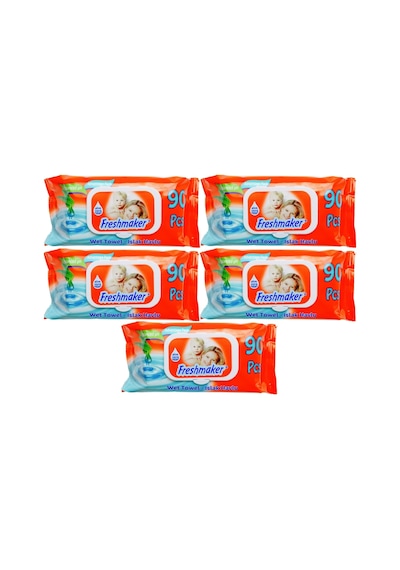 Freshmaker Islak Havlu Mendil 90 Yaprak Avantaj Pk 5 Li Set (450