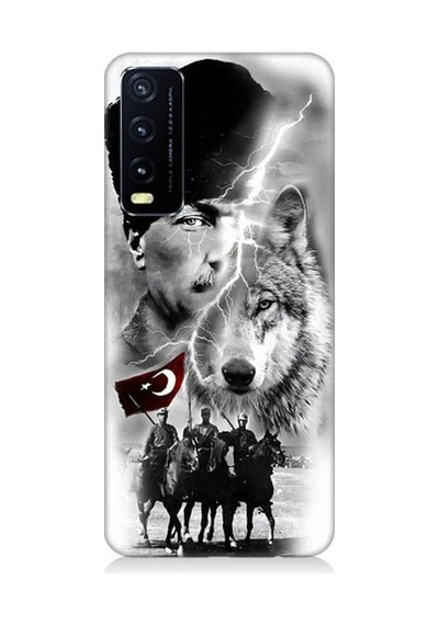 Vivo Y20 Uyumlu Atatürk Kurt Ve Bayrak Desenli Silikon Kılıf