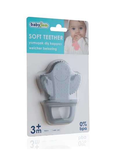 Babyjem Yumuşak Diş Kaşıyıcı Kaktüs Gri