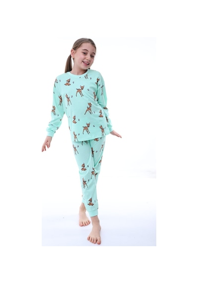 Uzun Kollu %100 Pamuk Kız Çocuk Pijama Takımı Bisiklet Yaka Manşetli 3-8 Yaş Su Yesılı Uzun Kollu %100 Pamuk Kız Çocuk Pijama Takımı Bisiklet Yaka Manşetli 3-8 Yaş Su Yesılı