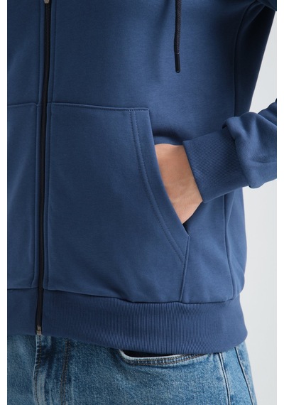 Shooter Sportwear Shooter Erkek Üç İplik Şardonsuz Fermuarlı Kapüşonlu Sweatshirt Parlament