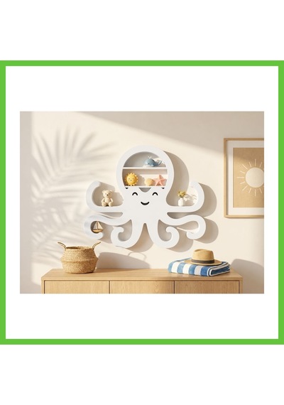 Bezos 3d Baskı Ahtapot Duvar Rafı - Dekoratif Mini Raf-beyaz Dmc Bezos 3d Baskı Ahtapot Duvar Rafı - Dekoratif Mini Raf-beyaz Dmc