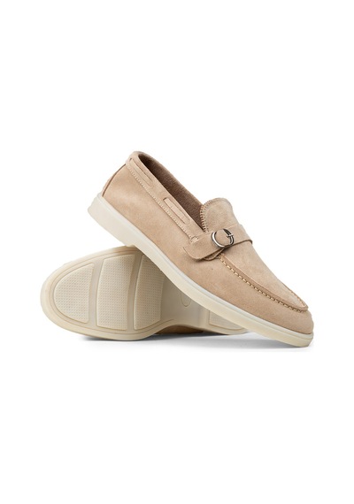 Deery Erkek Hakiki Süet Bej Tokalı Loafer - 02031mbejc01 Bej