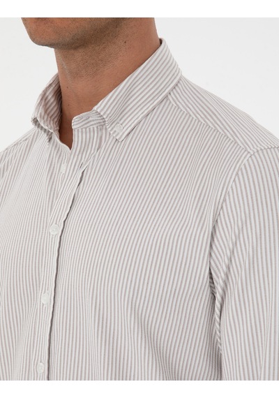 Pierre Cardin Erkek Vizon Gömlek Desenli 50311396-vr052 Vizon