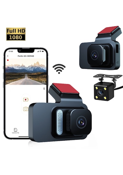 Y02 1080p Full Hd 1,47 İnç Wifi Araç İçi Kamera - Ön-arka 2 Kameralı Araç Kamerası
