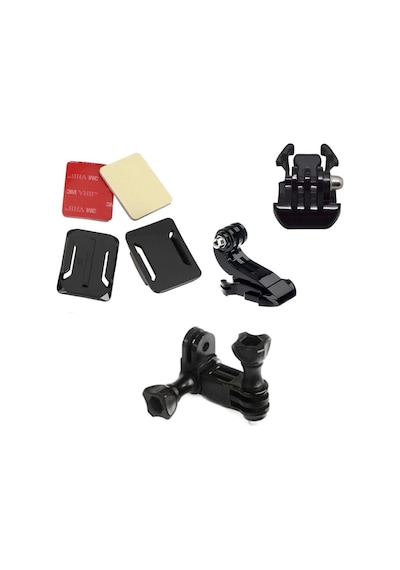 Gopro Uyumlu 3 Yollu Kask Bağlantı Seti Siyah