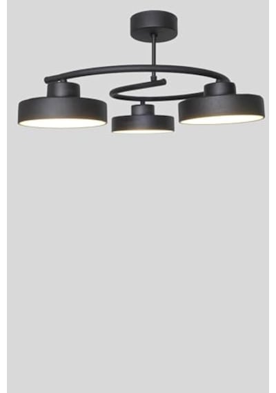 Dönence Led Siyah Renk Modern Tasarım Enerji Tasarruflu Üç Renk Işık Ledli Dekoratif Avize Salon Yemek Odası Çok Renkli