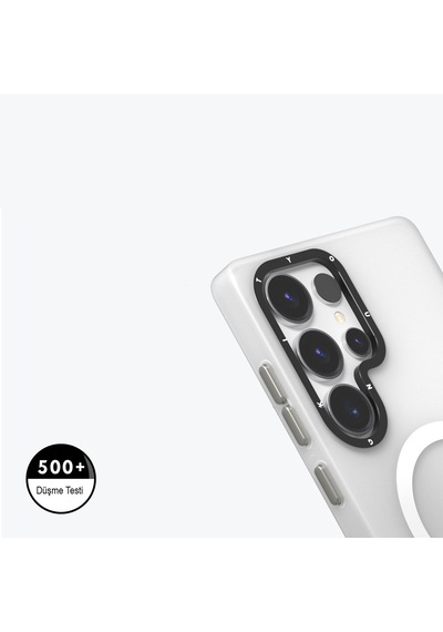 Galaxy Uyumlu S25 Ultra Kılıf Magsafe Şarj Özellikli Youngkit Hidden Sand Serisi Kapak Beyaz