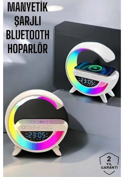 Bluetooth Hoparlör 15w Kablosuz Hızlı Şarj Led Gece Lambası Diğer