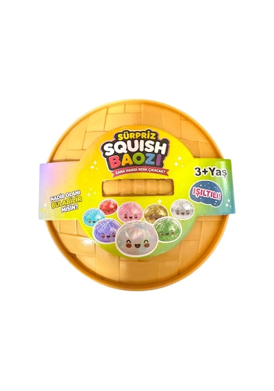 Baozı Squishy Dumpling Sürpriz Paket Renkli Simli Çin Mantısı Sukuşi Kutulu Büyük Boy 10x10 Cm