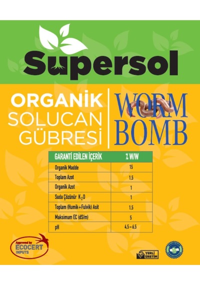 Wormbomb 1L Organik Sıvı Solucan Gübresi