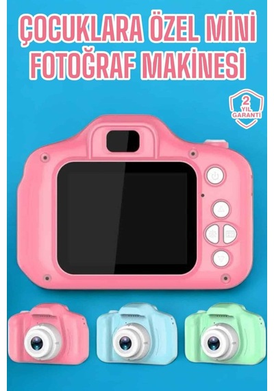 Çocuk Kamerası Dijital 1080p Hd Kaliteli Mini Fotoğraf Makinesi Profesyonel - Hs08374434-9039 Renkli