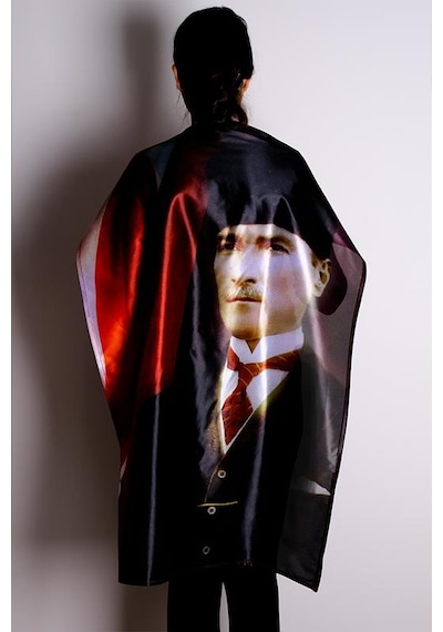 Atatürk Portre Raşel Kumaş Dijital Baskı Bayrak 100x150 cm