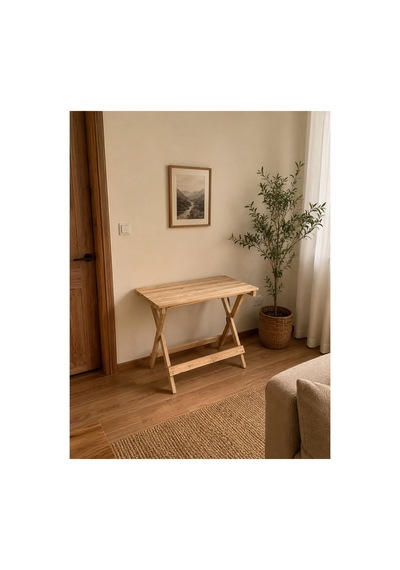 Katlanır Piknik Masası 70x45 Ahşap Bej - 895165569 Bej