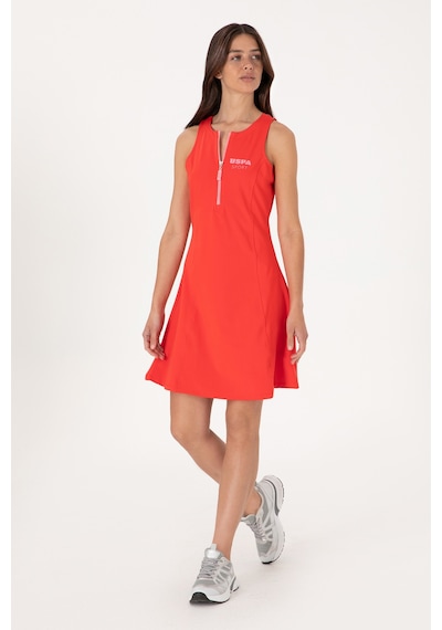 U.S. Polo Assn.  Kadın Kırmızı Kolsuz Mini Boy Örme Elbise 50300711-VR213