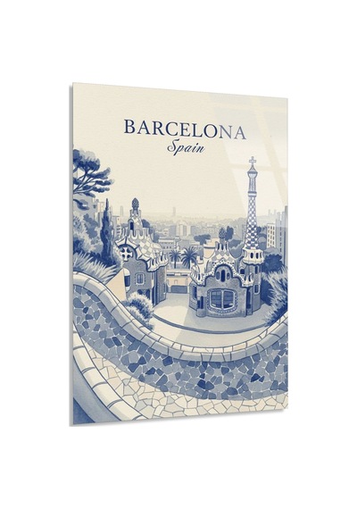 Barcelona İspanya - Cam Tablo - Deg1494 35 X 50 Cm