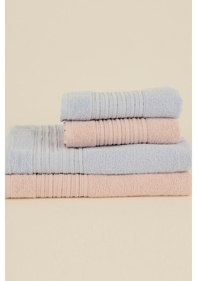 Karaca Home Line Soft %100 Pamuk 4 Parça Hamam Seti Pudra-mavi Pudra-mavi Pudra - Mavi