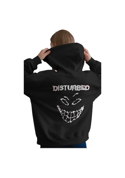 Sevbano Disturbed Rock Metal Müzik Grubu Baskılı Unisex Oversize Premium Siyah