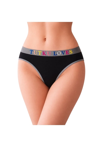 Tutku Kadın Pamuklu Günlük Slip 3 Lü Set Love Serisi, Bikini Kesim Çok Renkli