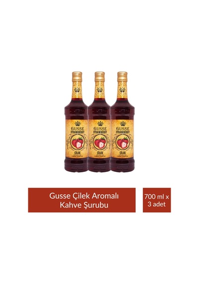 Gusse Çilek Strawberry Aromalı Kokteyl Şurubu 700 Ml X 3 Adet Diğer