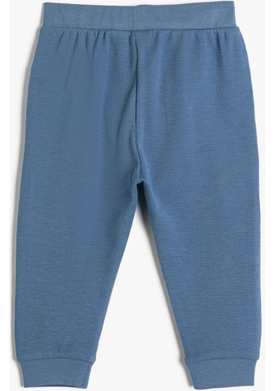 Koton Jogger Eşofman Altı Beli Bağlamalı Cep Detaylı Pamuklu Mavi 4wmb40032tk 4WMB40032TK653 Mavi