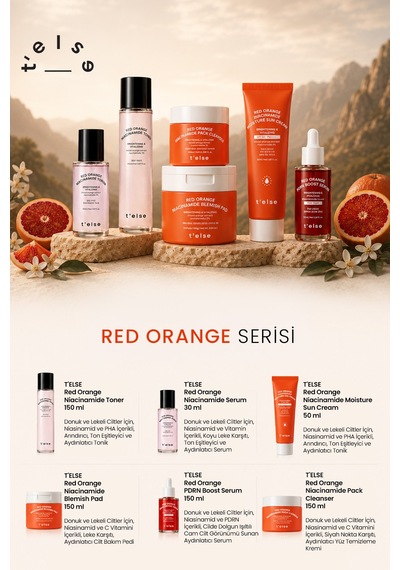 Cilde Dolgun Işıltılı Cam Cilt Görünümü Sunan Aydınlatıcı Serum Telse Red Orange Pdrn Boost Serum