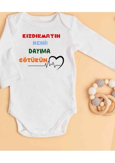 Lupi İsimli Zıbın Yazılı Bebek Zıbın Füme-hardal Beyaz