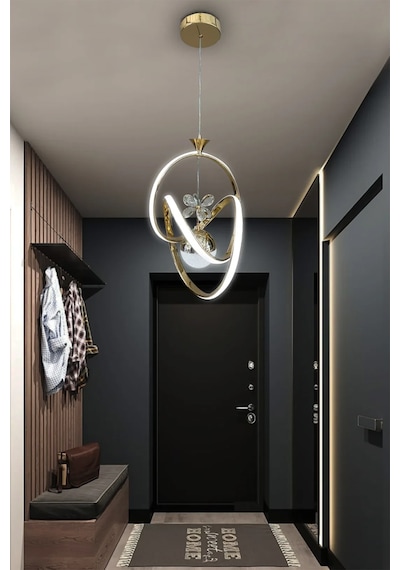 İmza Toplu Modern Sarkıt Led Avize - 3 Renk Kumandalı - Gold Gold