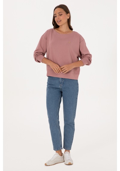 U.S. Polo Assn. Kadın Gül Kurusu Bisiklet Yaka Sweatshirt 50314210-VR221