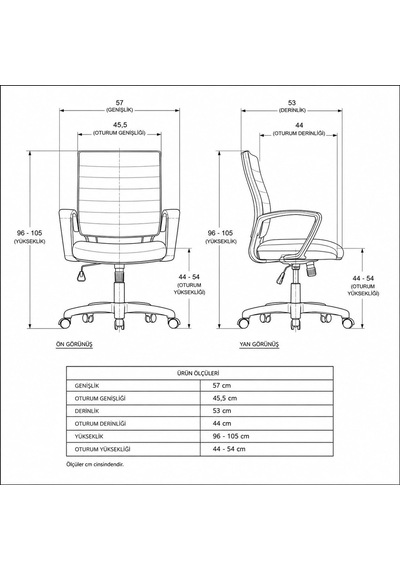 Rigel 55500 Ergonomik Ofis Koltuğu, Yükseklik Ayarlı, Temizlenebilir Kumaş, Çalışma Koltuğu Çok Renkli