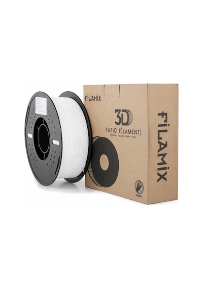 Filamix Pla+ Beyaz Filament 1.75mm 1kg - Plastik Makara Ams Uyumlu 50-300mm/s Yüksek Hızlı 3d Yazıcı