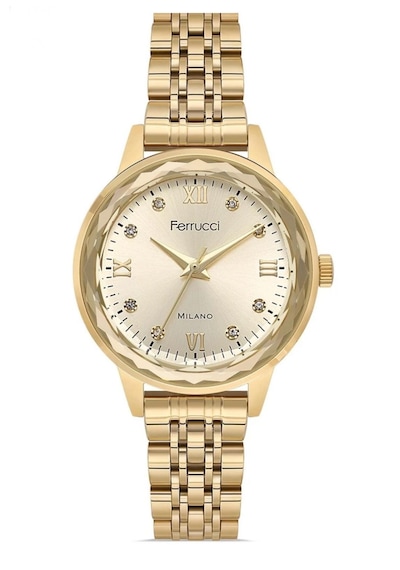 Ferrucci Gold Renk Jübile Kordon Çelik Kadın Kol Saati Gold