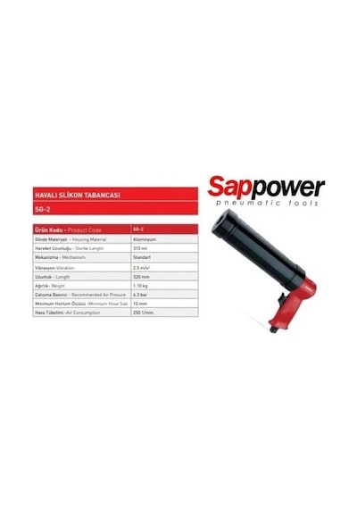 Sappower Sap Power 310ml Havalı Silikon Tabancası Sg-2