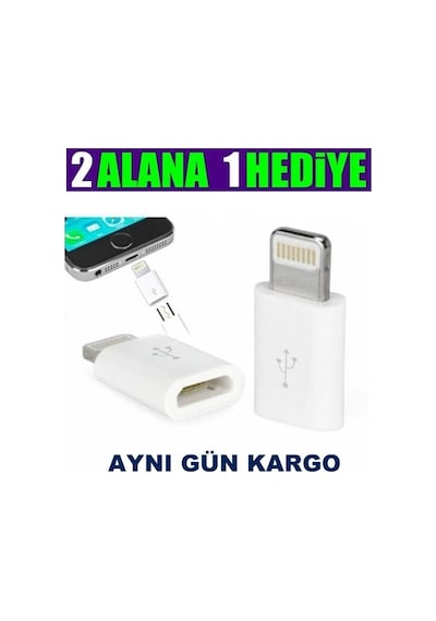 Otg Micro Usb To Apple Uyumlu iPhone Lightining Çevirici Dönüştürücü Adaptör