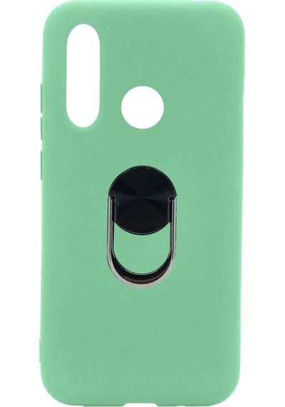 Nettech Huawei Y6p Uyumlu Leather Ring Nano Arka Koruma Kılıf - Sarı Sarı