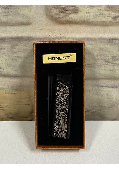 Honest Marka Siyah Sarı Desenli Tek İnce Ateşlemeli Gazlı Kişiye