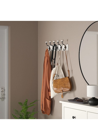 Ikea Landkrabba Banyo Askısı 5 Kancalı 50 X 13 X 8 Cm Beyaz - Siyah