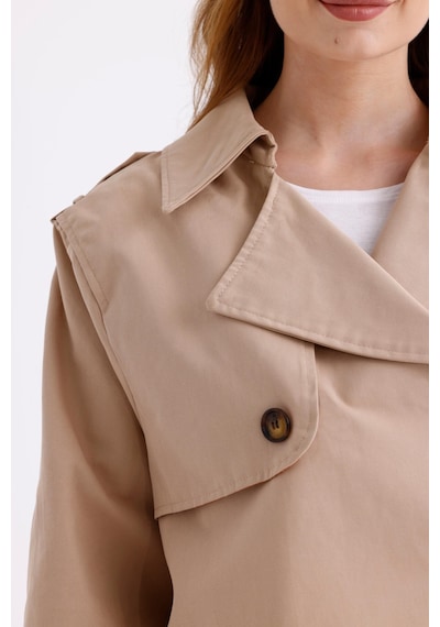 Pastelastore %100 Pamuk Gabardin Astarlı Oversize Geniş Kalıp Kadın Crop Kısa Trençkot 1122 Açık Bej Pastelastore %100 Pamuk Gabardin Astarlı Oversize Geniş Kalıp Kadın Crop Kısa Trençkot 1122 Açık Bej