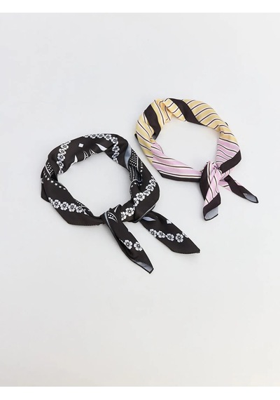 Lc Waikiki Kahverengi Desenli Kadın Bandana 2'li
