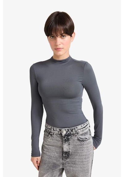 Defacto Yarım Balıkçı Yaka Uzun Kollu Çıtçıtlı Body F9242ax25auar58 Antrasit
