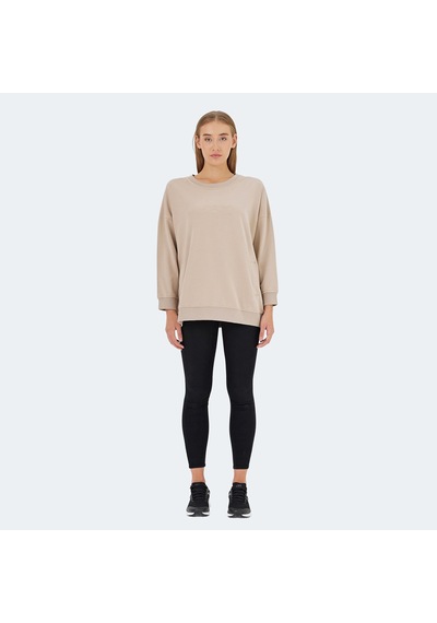 Slazenger VIKENTI SW Oversize Kadın Cepli Oversıze Bej Sweatshirt