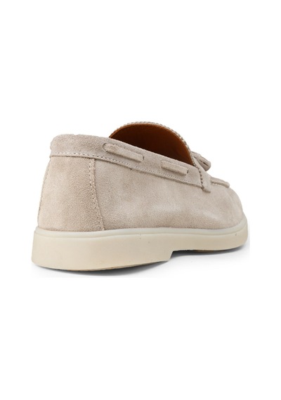 Deery Erkek Hakiki Süet Bej Püsküllü Loafer - 02027mbejc01