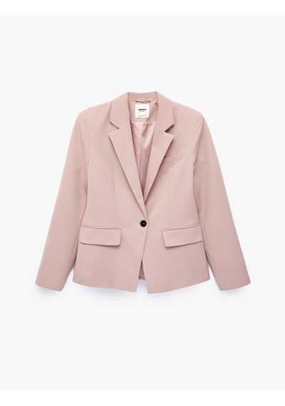 Koton Geniş Yaka Cep Detaylı Düğmeli Blazer Ceket Pembe 7wak50055uw Gül