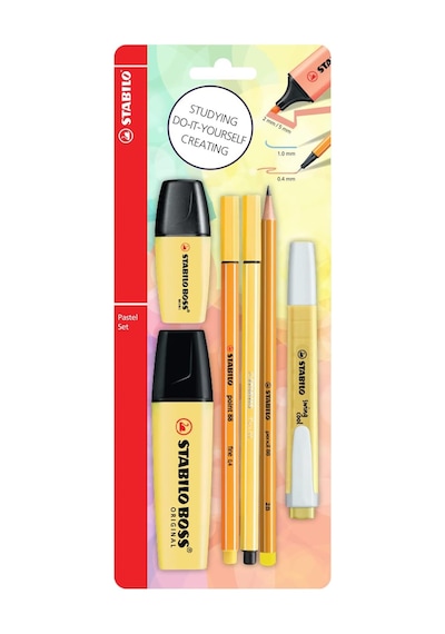 Ayrex Kalem Seti - Tek Pastel Renk - 6'li Set - Sarı