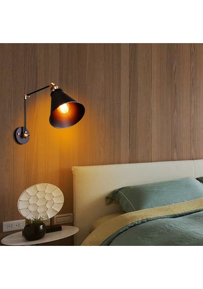 Riolight Retro,rustik,vintage Siyah 1xe27 Duylu Mafsallı Hareketl Siyah
