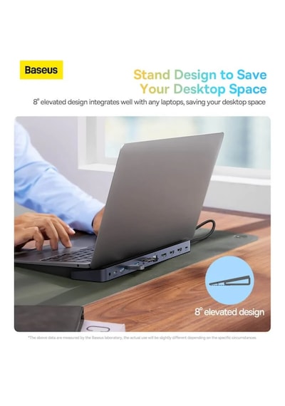 Baseus Elitejoy Gen2 12-in-1 Usb-c Hub Docking Station, 4k 60hz Triple Display Adaptör, 100w Pd Şarj, Gigabit Ethernet, Sd/tf Kart Okuyucu - Laptop İçin
