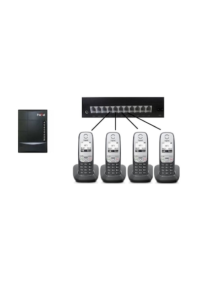 Fortel Z308 3 Harici 4 Dahili PBX Gigaset A415 Kablosuz Telefon Santrali