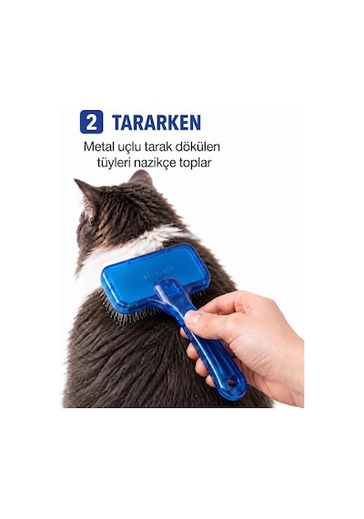 Kedi Köpek Tarağı - Evcil Hayvan Tüy Toplama Tarağı - Metal Uçlu