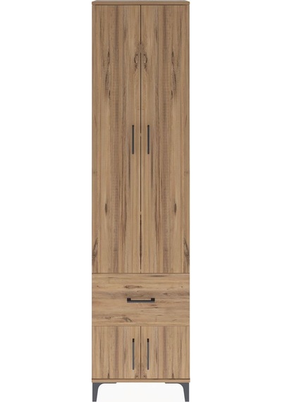 Arges Dolap 4 Raflı Tek Çekmeceli 4 Kapaklı 60x30x243 Çam-çam Çam